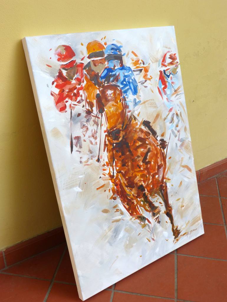 Original Impressionism Horse Painting by Alessandro Piras