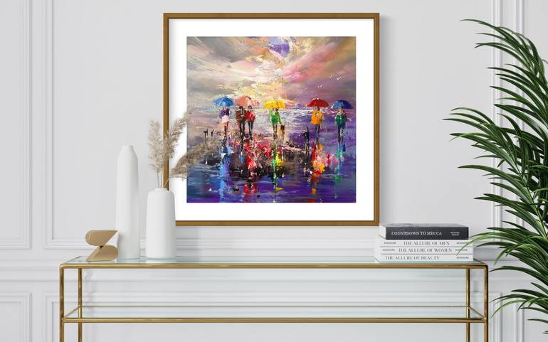 Original Abstract Beach Painting by Ewa Czarniecka