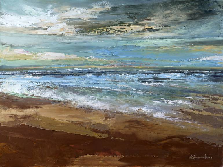 Beach Scene Painting by Ewa Czarniecka | Saatchi Art