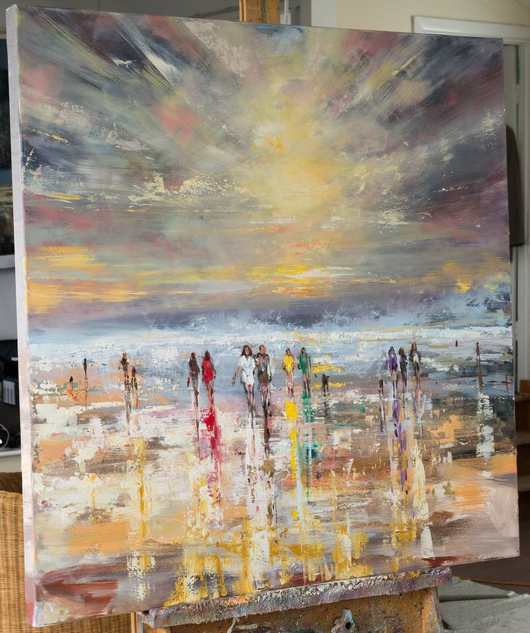 Original Abstract Beach Painting by Ewa Czarniecka