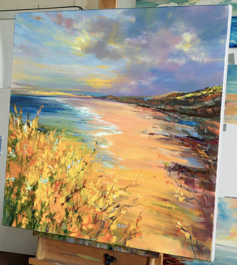 Original Impressionism Beach Painting by Ewa Czarniecka