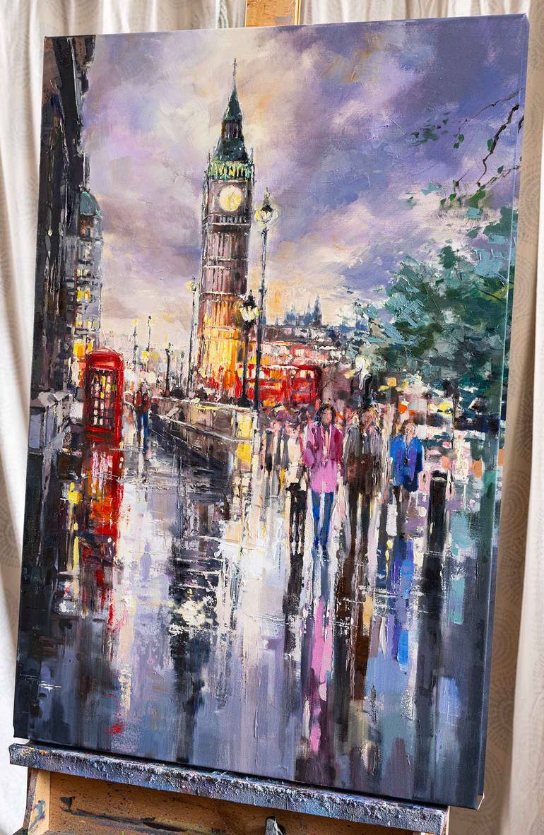 Original Abstract Expressionism Landscape Painting by Ewa Czarniecka