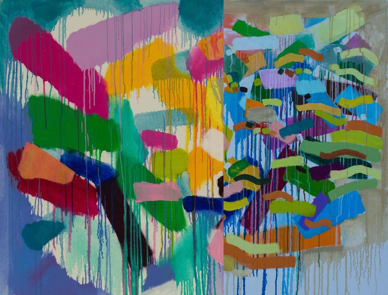 Original Abstract Expressionism Abstract Painting by Ivan Stoyanov