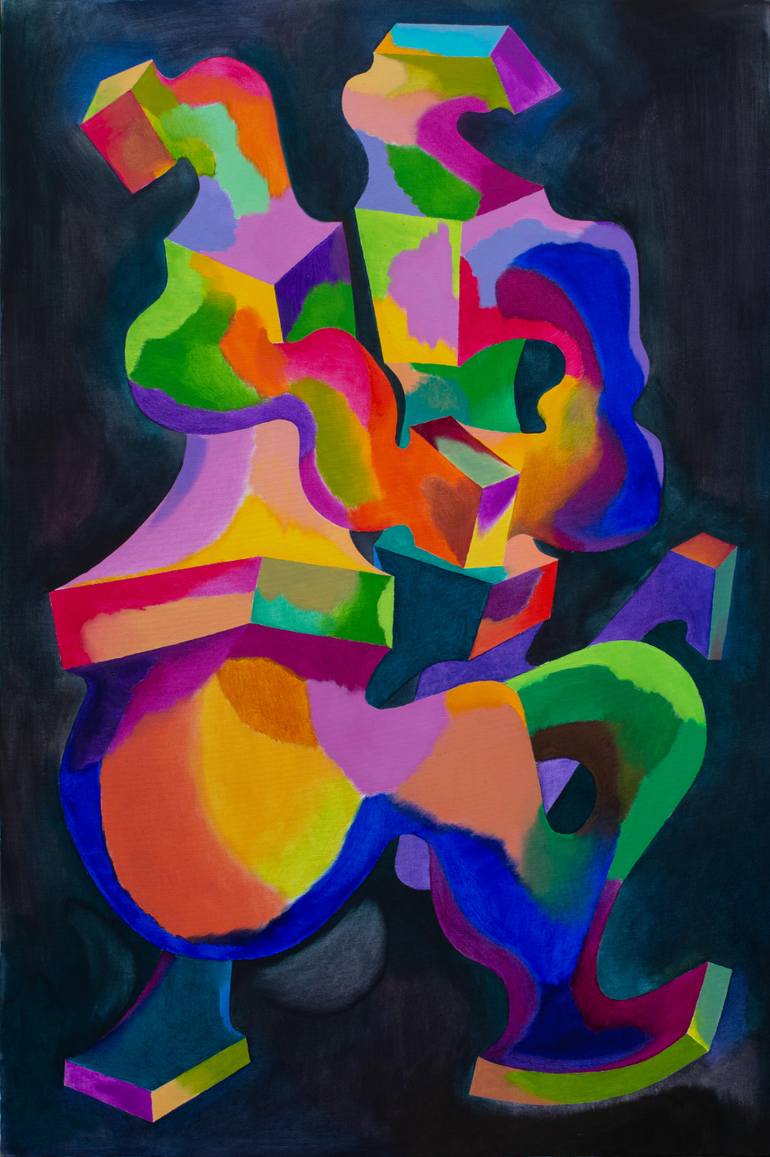 Original Abstract Expressionism Abstract Painting by Ivan Stoyanov