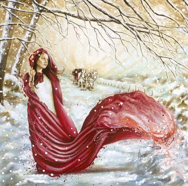 "Winter Scent" - Hand embellished canvas Giclee thumb