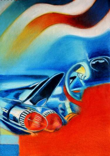 Print of Expressionism Automobile Drawings by David Thomas