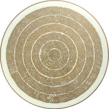 Saatchi Art Artist Consolata Radicati di Primeglio; Paintings, “My Mandala, White & Gold, Round,” #art