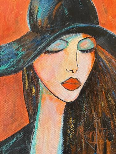 Original Abstract Expressionism People Painting by Renate Dartois