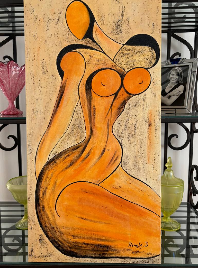 Original Abstract Women Painting by Renate Dartois