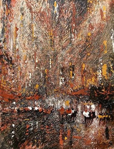 Original Abstract Expressionism Cities Paintings by Nicolas Jolly