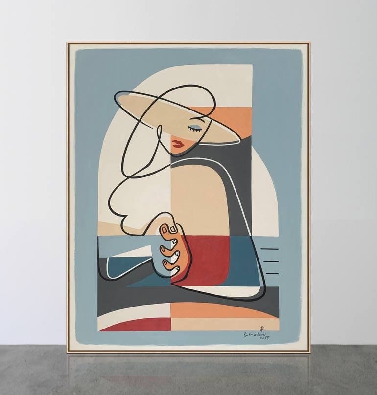 Original Abstract Nude Painting by Bernard Simunovic
