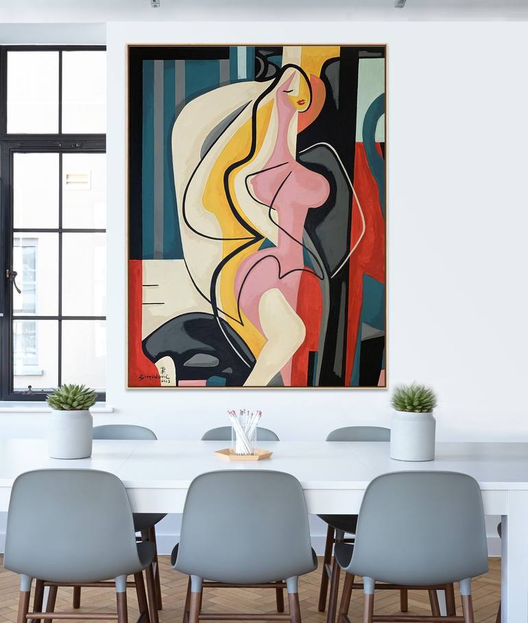 Original Abstract Nude Painting by Bernard Simunovic