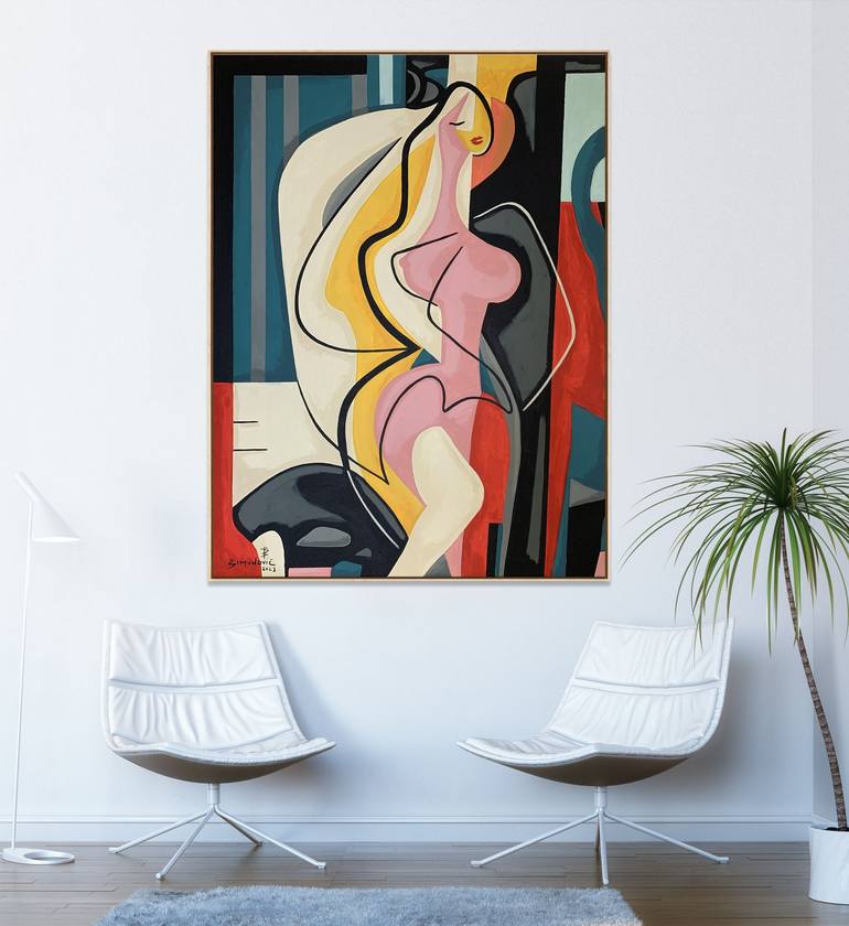 Original Abstract Nude Painting by Bernard Simunovic