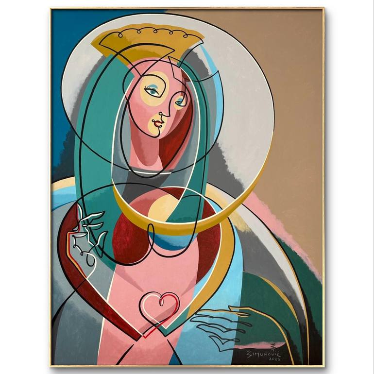 Original Abstract Religion Painting by Bernard Simunovic