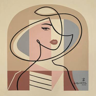 Original Abstract Women Painting by Bernard Simunovic