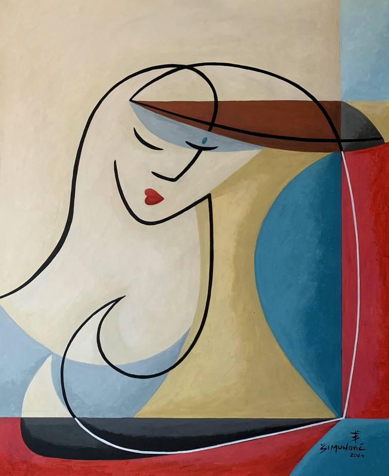 Original Abstract Women Paintings by Bernard Simunovic
