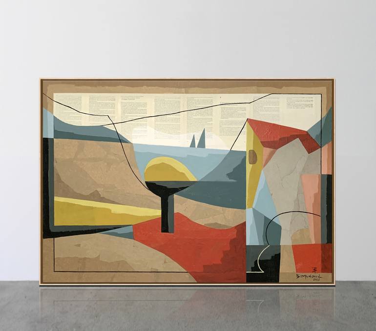 Original Abstract Expressionism Nature Collage by Bernard Simunovic