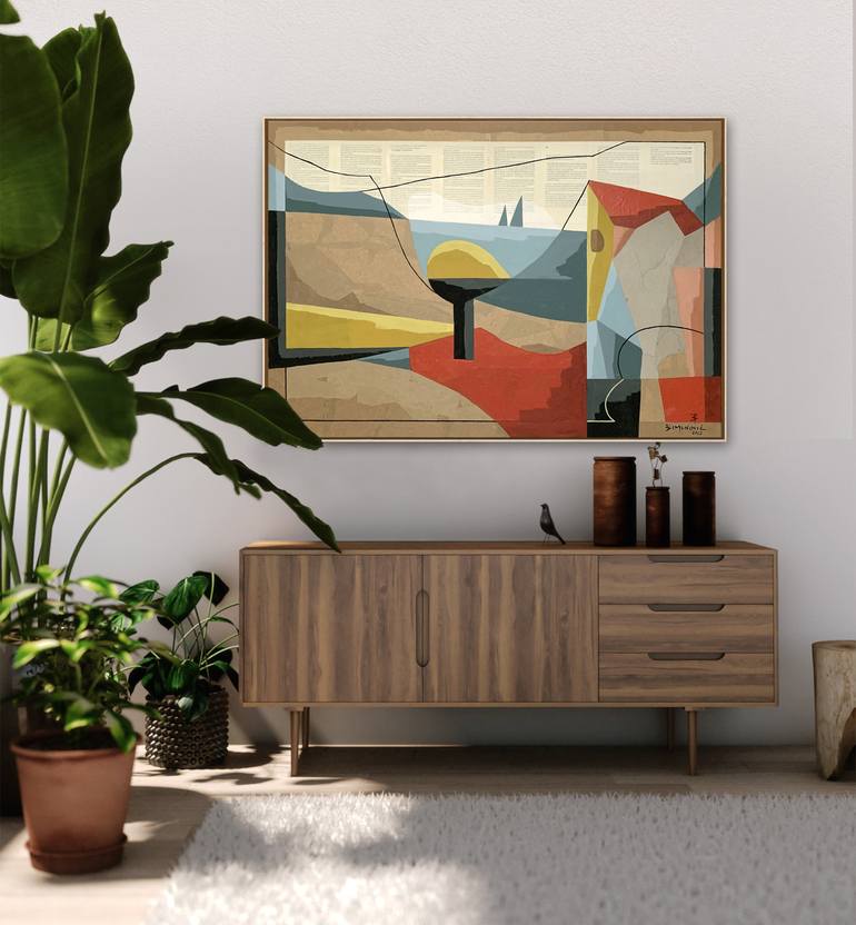 Original Abstract Expressionism Nature Collage by Bernard Simunovic