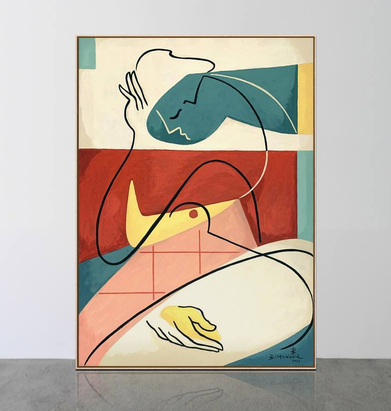 Original Abstract Expressionism Love Painting by Bernard Simunovic