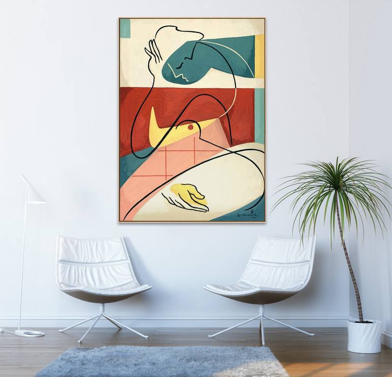 Original Abstract Expressionism Love Painting by Bernard Simunovic