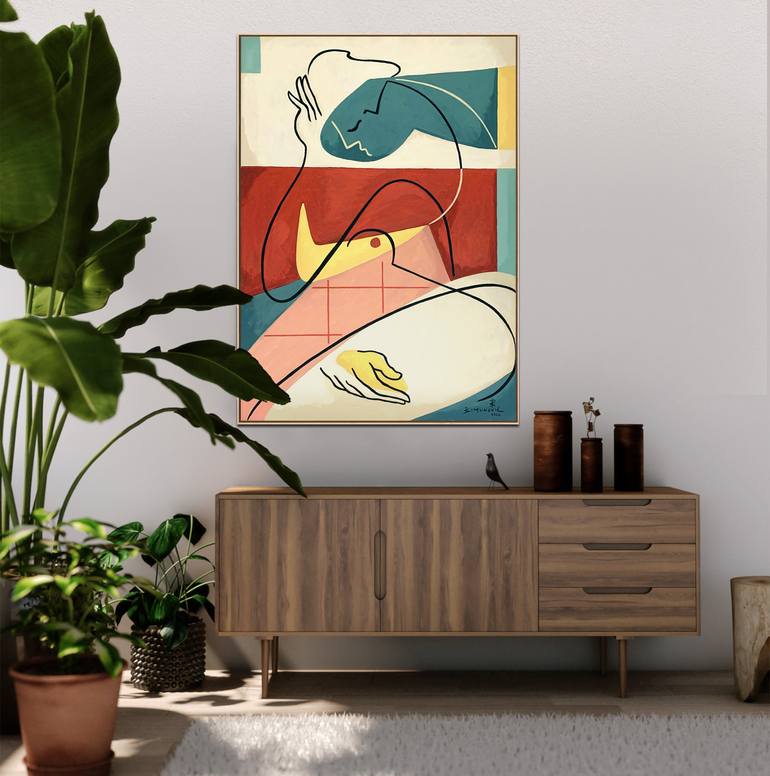 Original Abstract Expressionism Love Painting by Bernard Simunovic