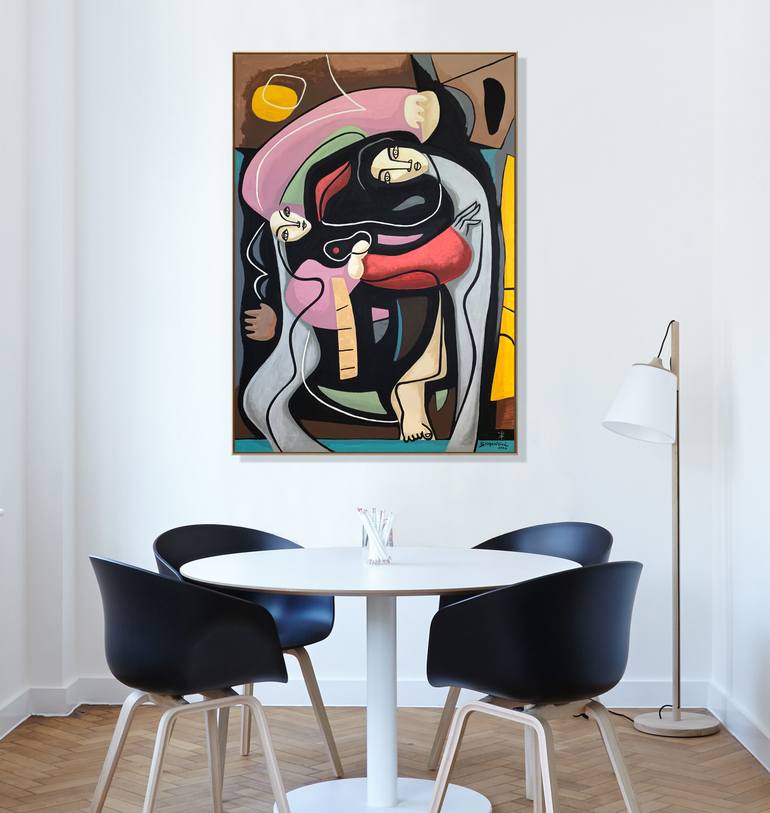Original Abstract People Painting by Bernard Simunovic