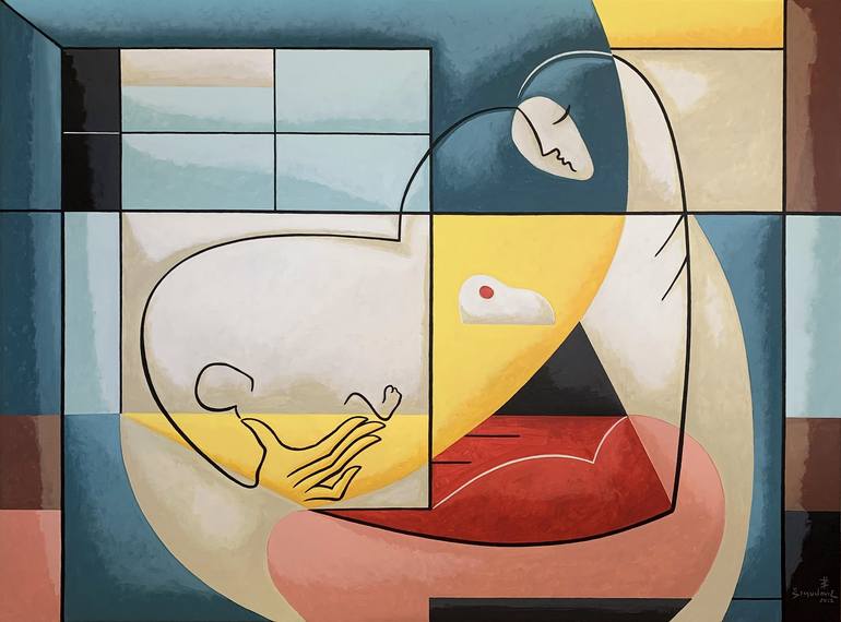 Original Abstract Women Paintings by Bernard Simunovic