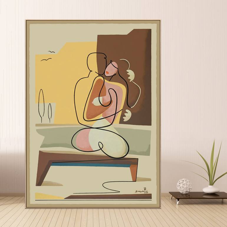 Original Abstract Love Painting by Bernard Simunovic