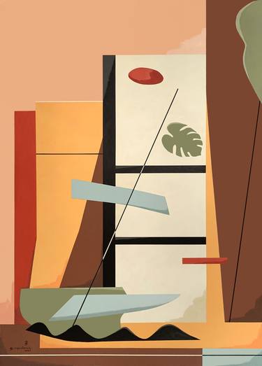 Print of Abstract Architecture Paintings by Bernard Simunovic