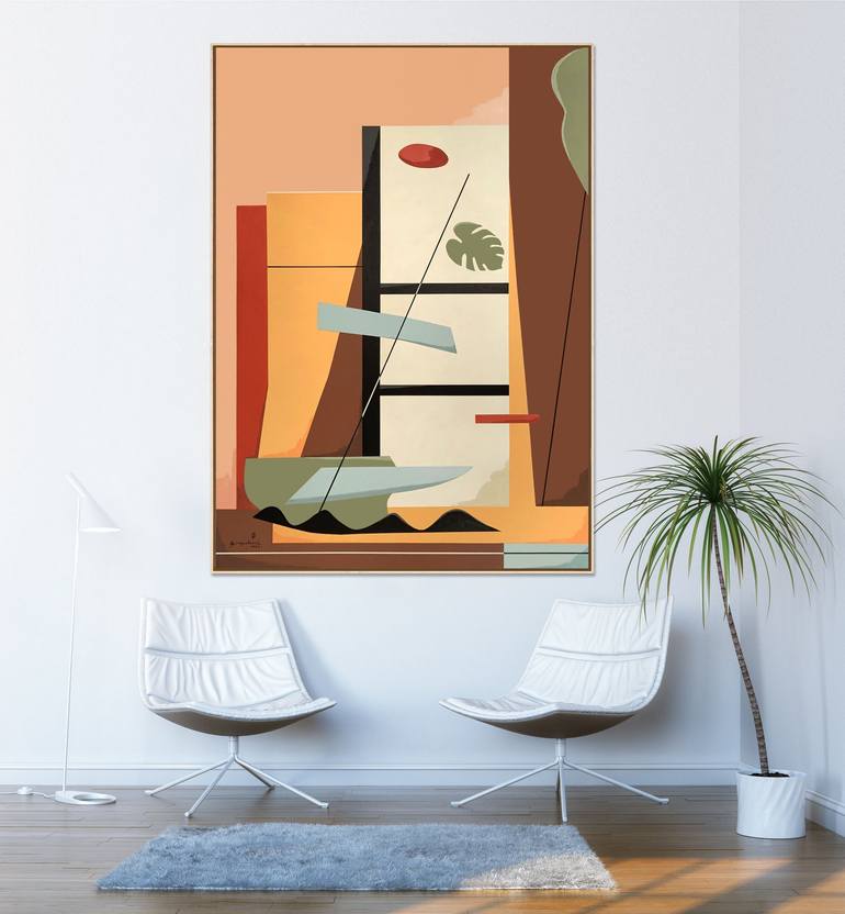 Original Abstract Architecture Painting by Bernard Simunovic