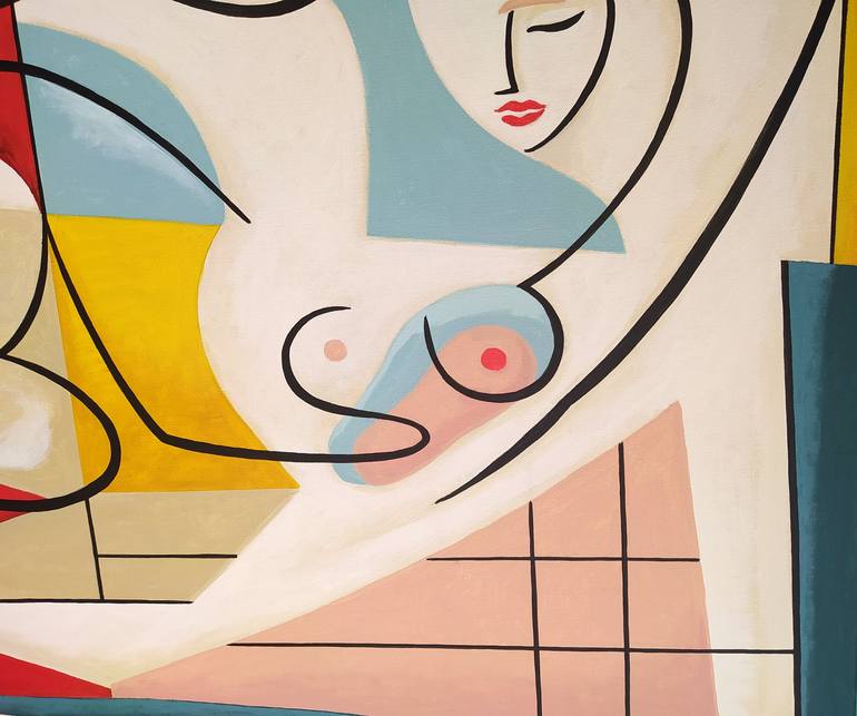 Original Abstract Women Painting by Bernard Simunovic