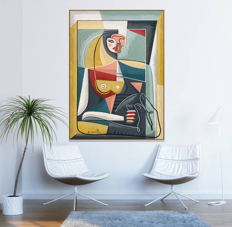 Original Abstract People Painting by Bernard Simunovic