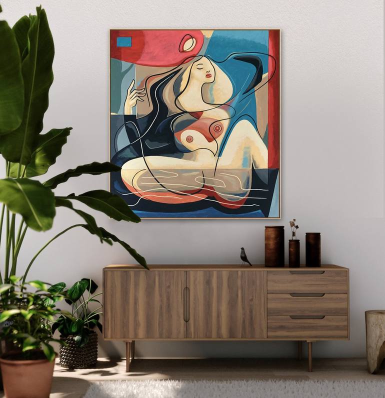 Original Abstract Nude Painting by Bernard Simunovic
