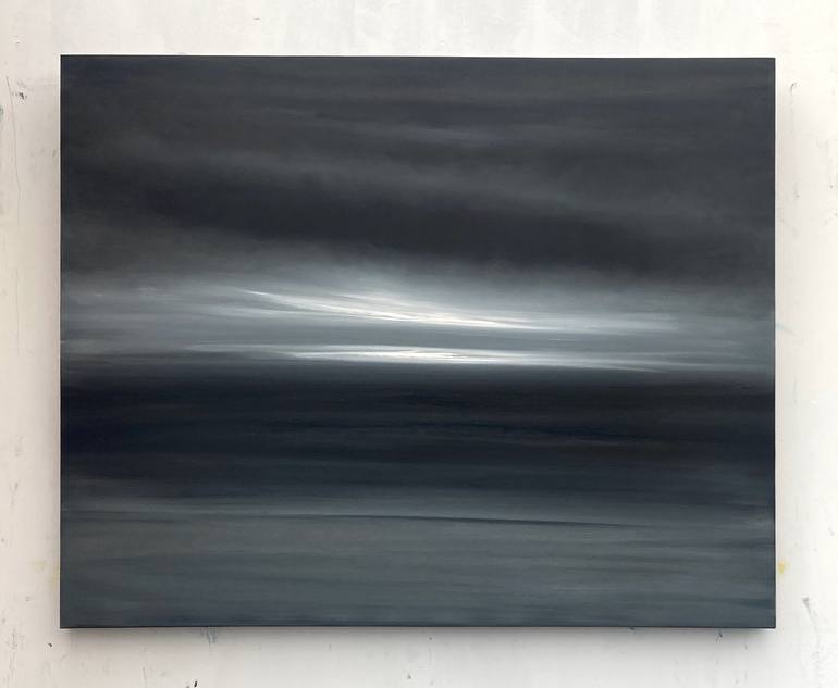 Original Black & White Abstract Painting by Julia Everett