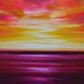 “Just Like Heaven” is a large vibrant abstract sunset and seascape oil painting80x120cm on a deep 4cm box canvas. It’s inspired by vivid sunsets reflecting on water. The paint is thick and textured, has been layered and blended and has a slight glossy sheen. The sides of the artwork are painted white and it is ready to hang. The title is from the song by The Cure.

When I despatch a painting I always send a personalised card and a complimentary set of 3 hand made greetings cards as a thank you.