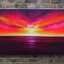 “Just Like Heaven” is a large vibrant abstract sunset and seascape oil painting80x120cm on a deep 4cm box canvas. It’s inspired by vivid sunsets reflecting on water. The paint is thick and textured, has been layered and blended and has a slight glossy sheen. The sides of the artwork are painted white and it is ready to hang. The title is from the song by The Cure.

When I despatch a painting I always send a personalised card and a complimentary set of 3 hand made greetings cards as a thank you.