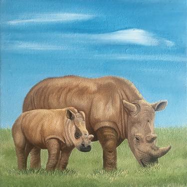 Rhino Mom with Calf thumb