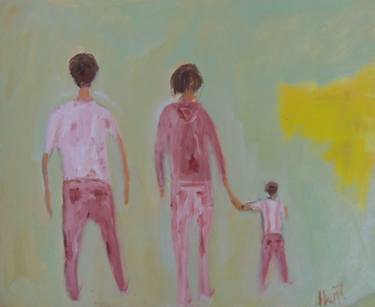 Original Abstract Expressionism People Painting by Eleni Pappa Tsantilis