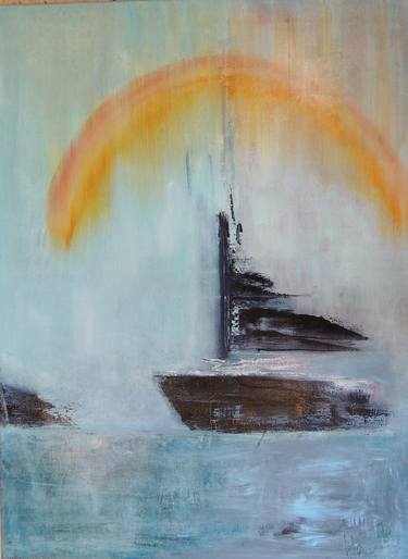 Original Expressionism Boat Paintings by Eleni Pappa Tsantilis