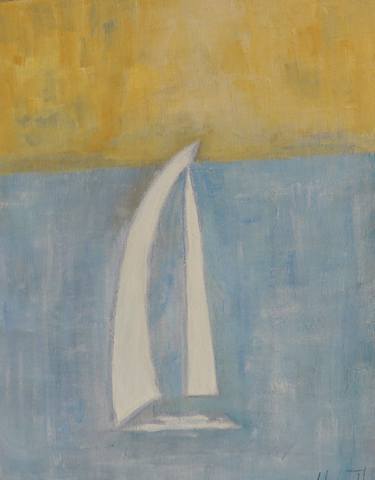 Original Abstract Expressionism Boat Paintings by Eleni Pappa Tsantilis