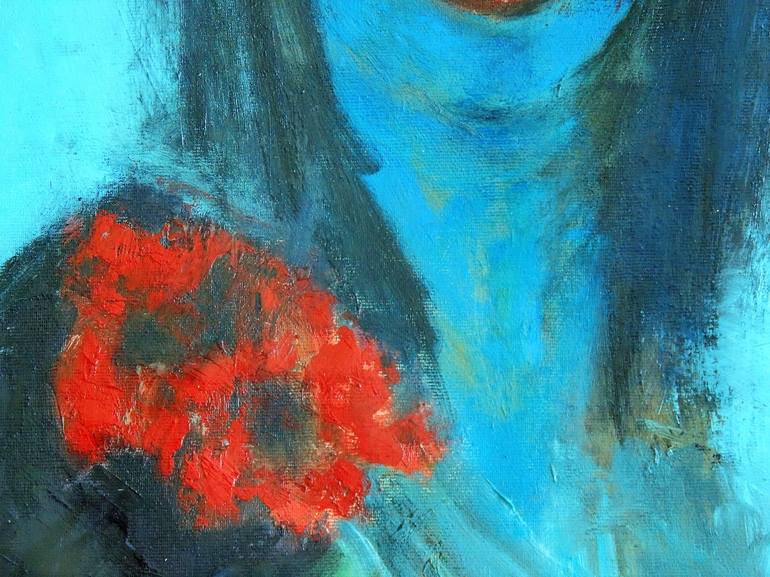 Original Abstract Expressionism Portrait Painting by Eleni Pappa Tsantilis