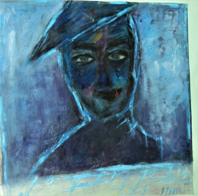 Original Abstract Expressionism Men Painting by Eleni Pappa Tsantilis