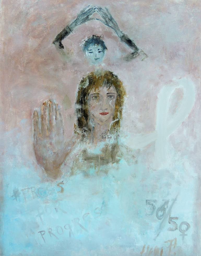 Original Abstract Expressionism Women Painting by Eleni Pappa Tsantilis