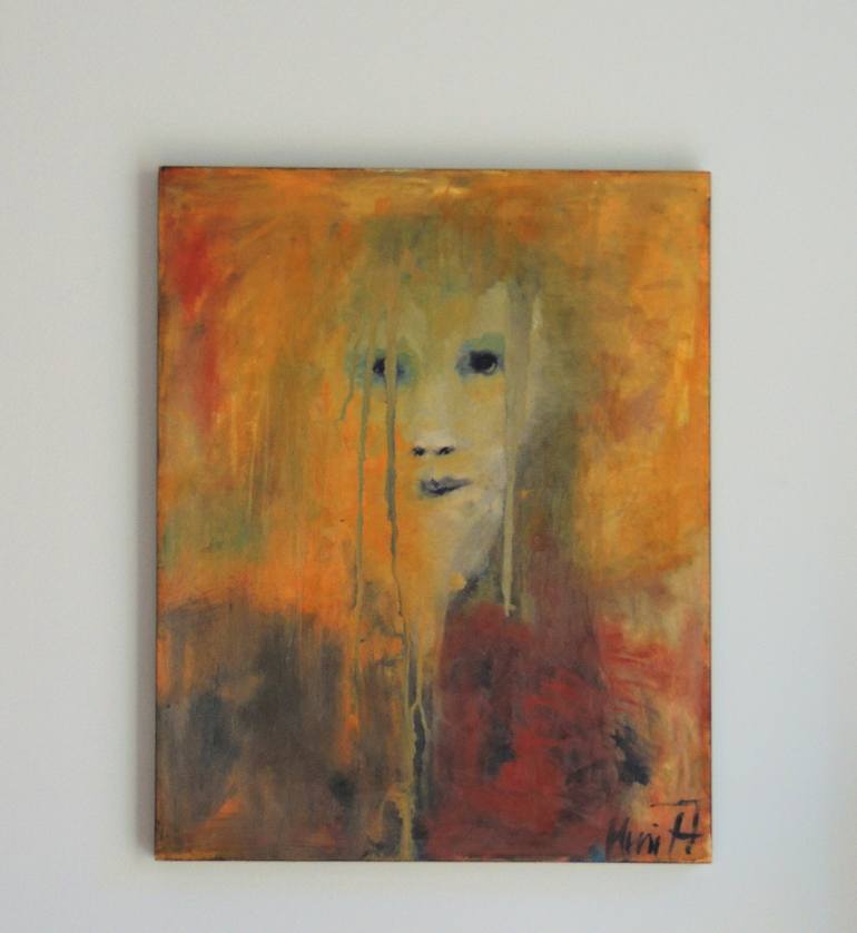 Original Abstract Expressionism Portrait Painting by Eleni Pappa Tsantilis