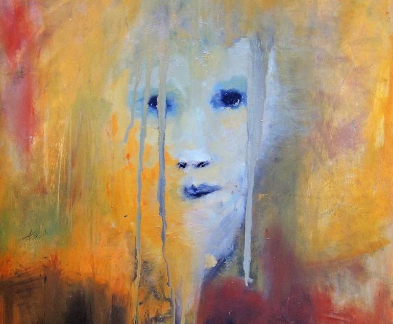 Original Abstract Expressionism Portrait Painting by Eleni Pappa Tsantilis