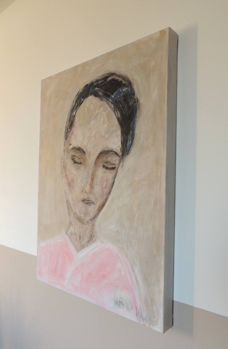 Original Abstract Expressionism Portrait Painting by Eleni Pappa Tsantilis