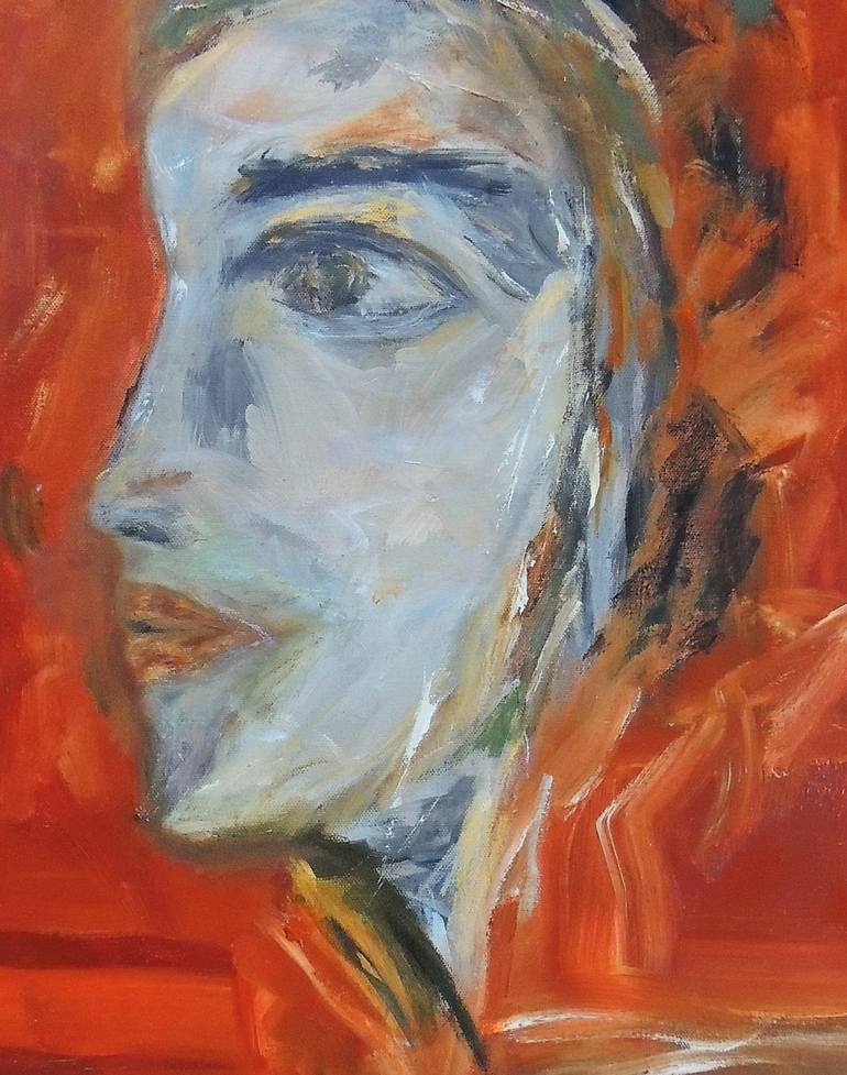 Original Abstract Expressionism Portrait Painting by Eleni Pappa Tsantilis