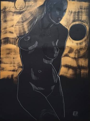 Print of Abstract Nude Drawings by Victoria Golovina