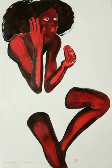 Original Abstract Expressionism Body Drawings by Victoria Golovina