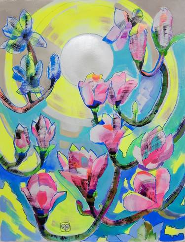 Original Abstract Floral Paintings by Victoria Golovina